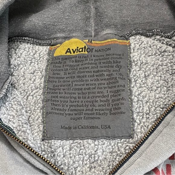 Vintage & Rare Spirtual Gangster “High on Nature” grey & rainbow Hoodie - sz M - Picture 9 of 14